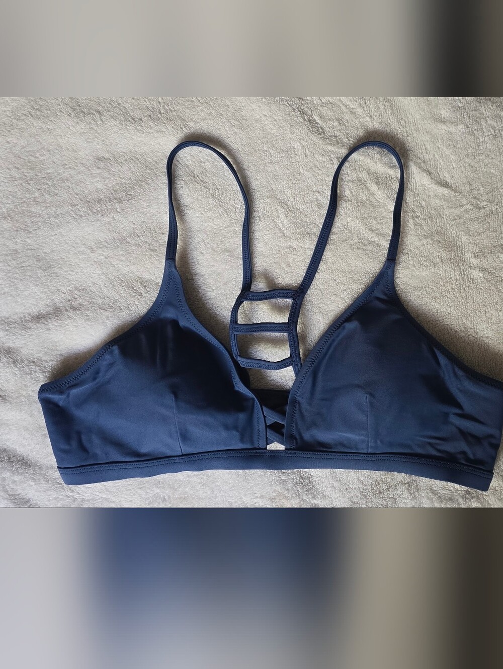 Navy Blue Strappy Bikini Top